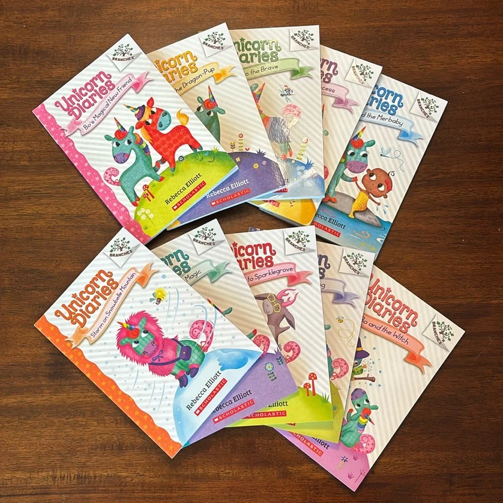 Unicorn Diaries Set by Rebecca Elliott Illustrated Paperback 10 book bundle
